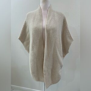 Cocogio Cream Ribbed Open-Front Women’s Sweater Made in Italy, OSFA
